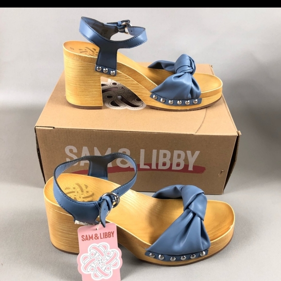 Sam & Libby Women's Cassica Wood Sandal Size 8 - Picture 6 of 6